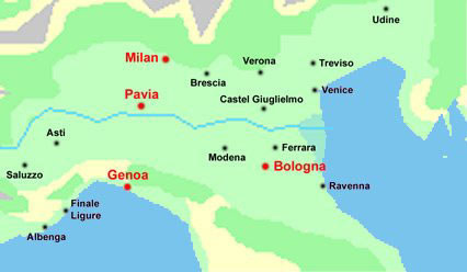 map of northern italy outline