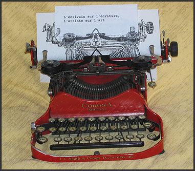 Typewriter image: L'ecrivain sur l'ecriture