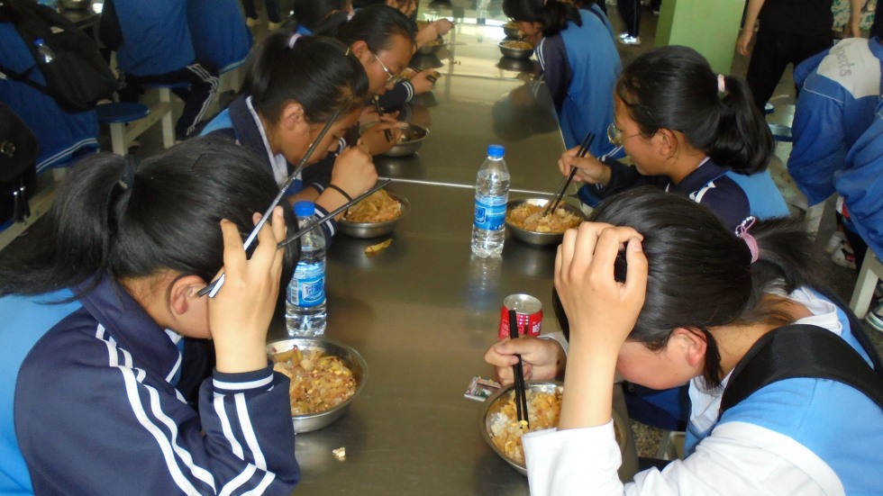 Middle school students in Gensu, China
