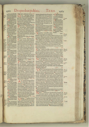 Fig. 1–2. Transcription of the Constitution of Zeno in the Corpus Juris Civilis, Lion, Hugues de la Porte (ed.), 1588, Book VIII, pp. 1559–62.