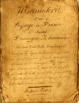 Manuscrit d’un voyage de France à Saint Domingue