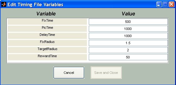 edit variables