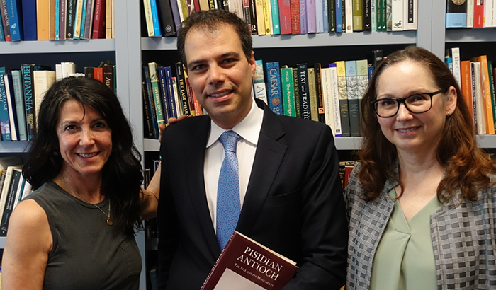 Left to Right: Elsa Amanatidou (Director of Modern Greek Studies), Stratos Efthmios (Consul), Stephanie Orphanos (consultant for the Consul)