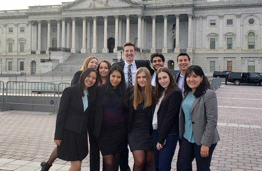The seventh Brown in Washington cohort in front of the Capitol Building in D.C.