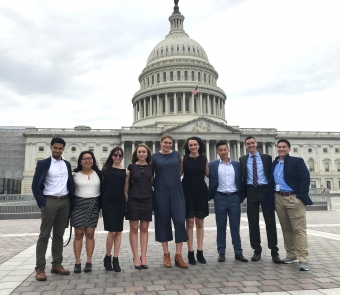 The sixth Brown in Washington cohort standing in front of the Capitol Building in D.C.
