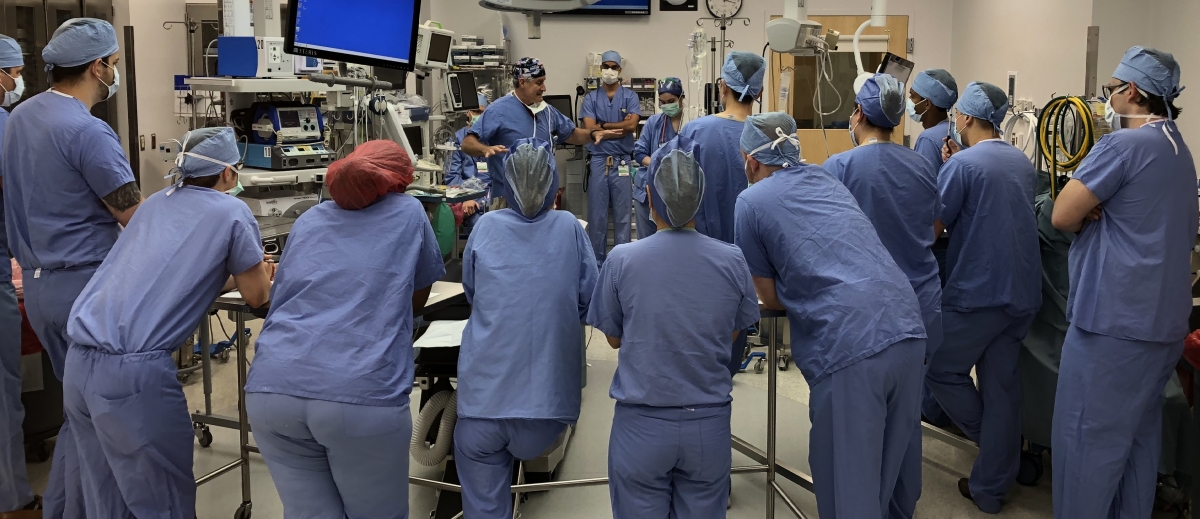 Brown Anesthesiology residents take part in an advanced airway workshop.