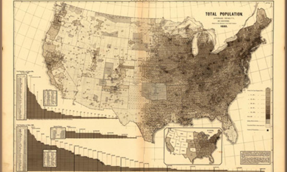 Old population map of U.S.