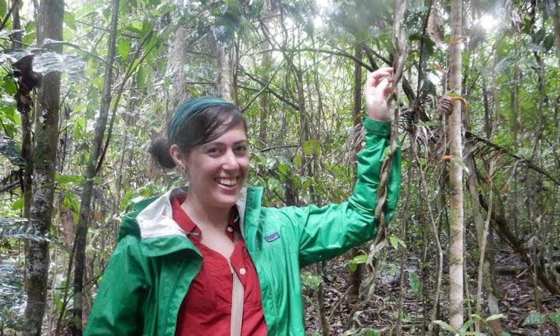 Amy Teller in rainforest