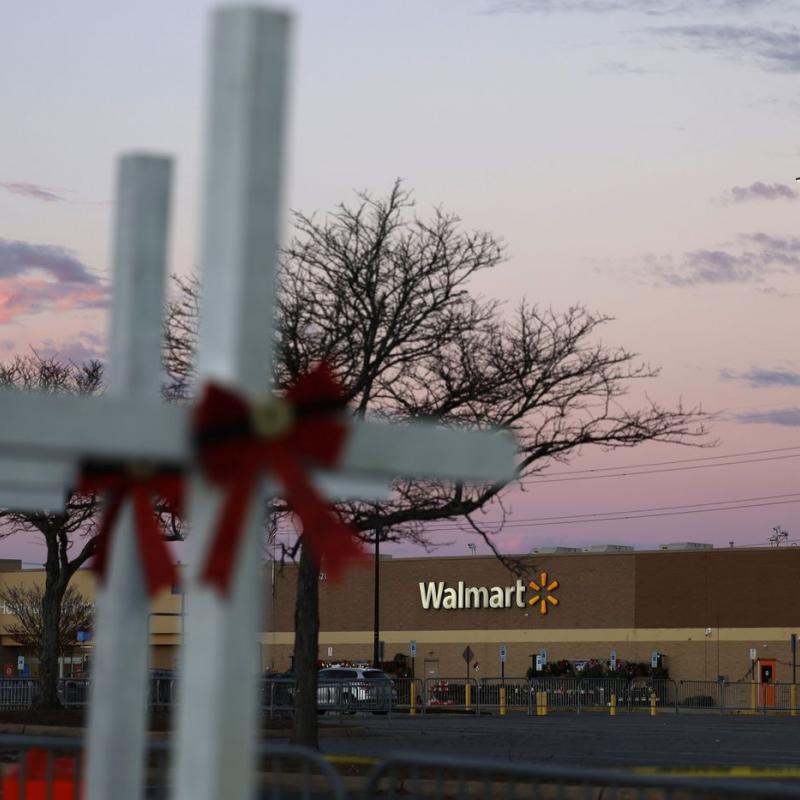 Image of a WalMart where a mass shooting took place