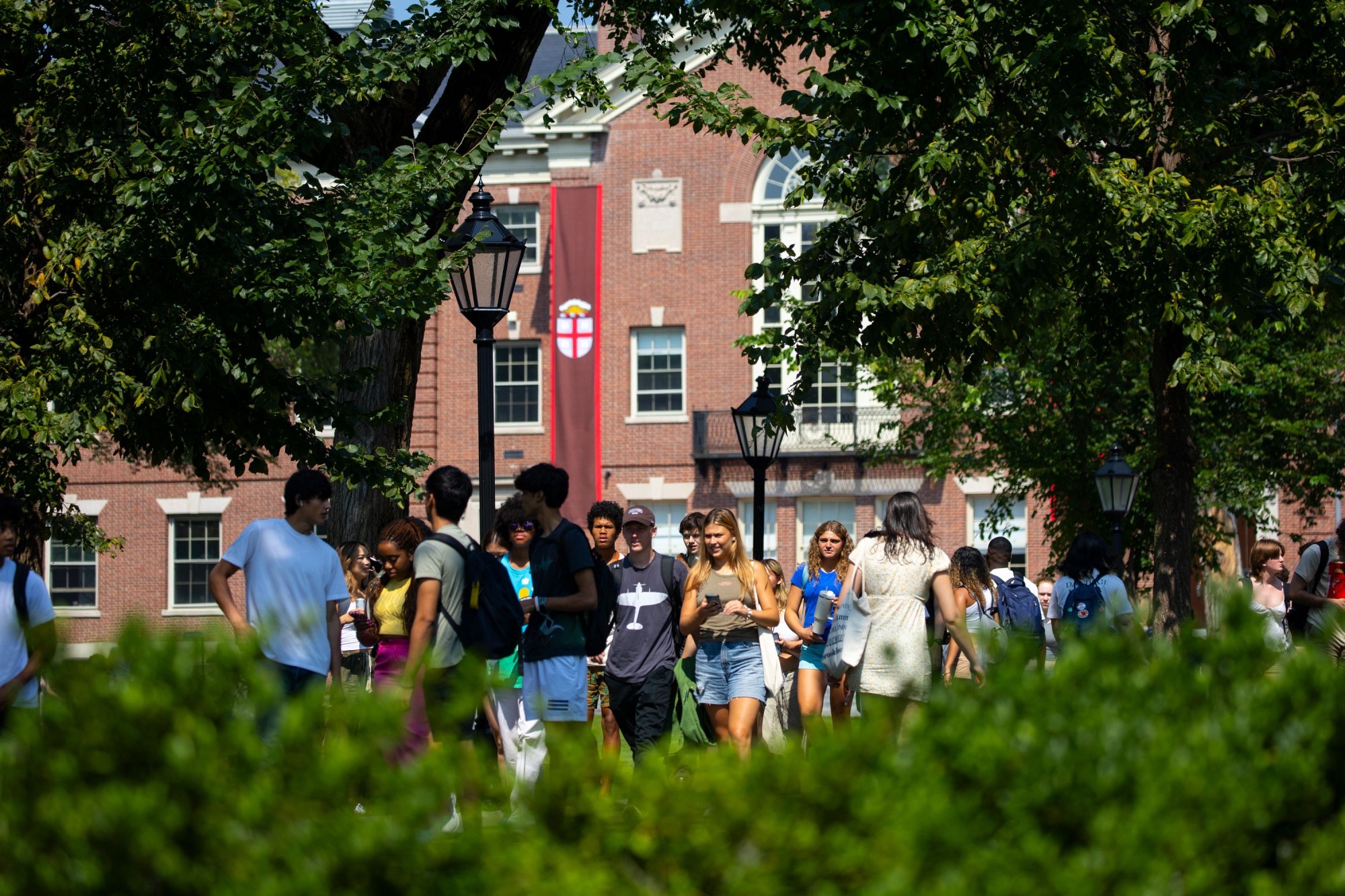 Students walk to class