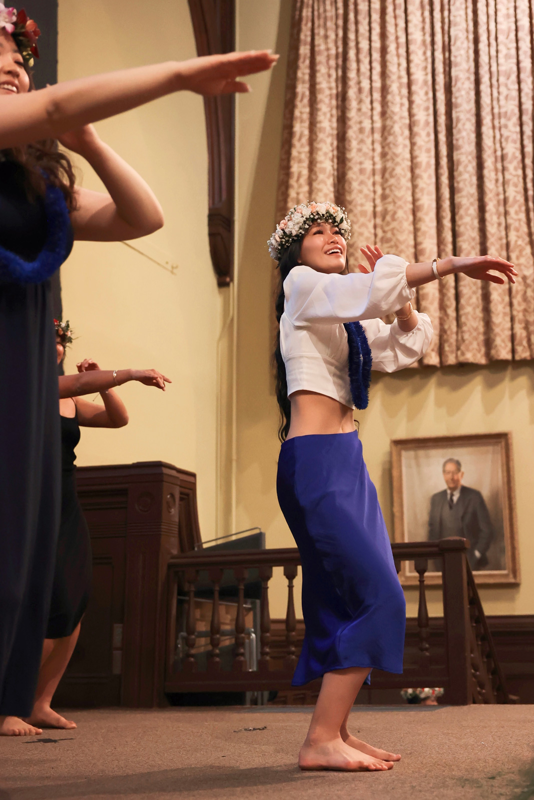 Co-coordinator Kawehi Kelii dances hula