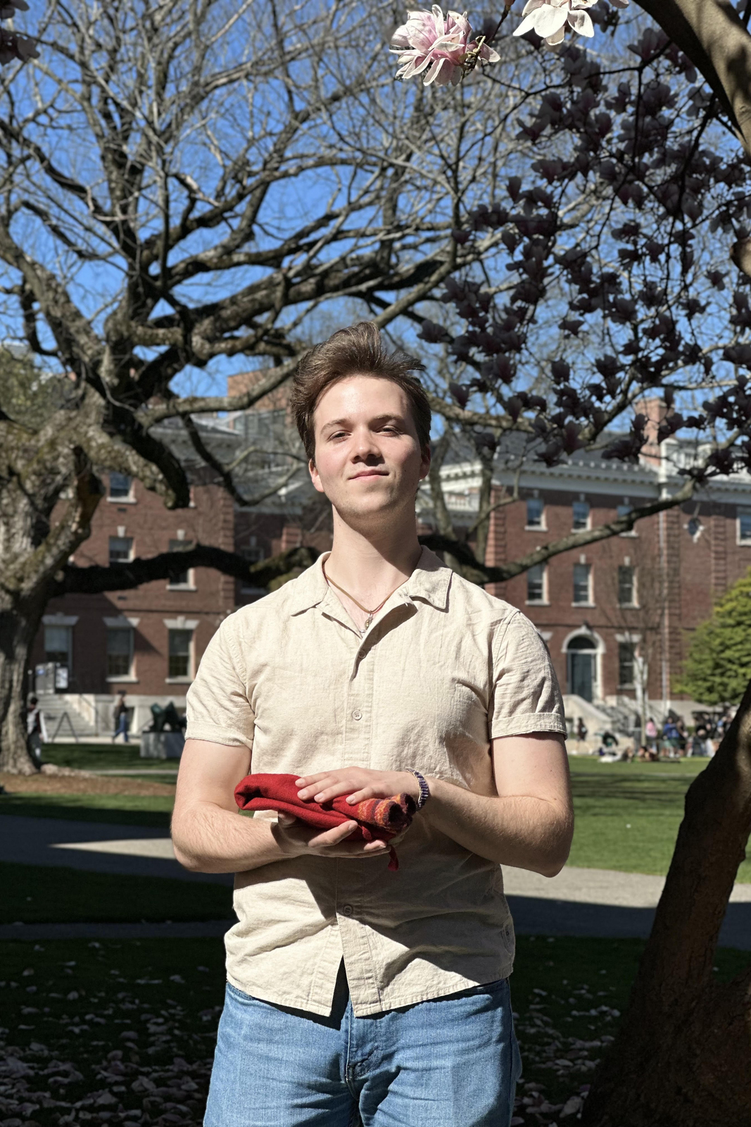 Crawford olds his wampum in a bag