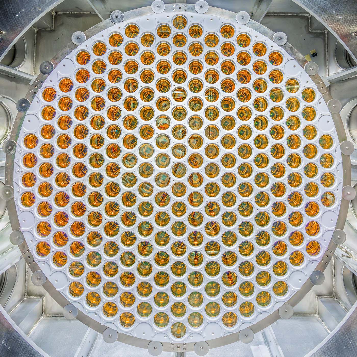 an array of photomultiplier tubes