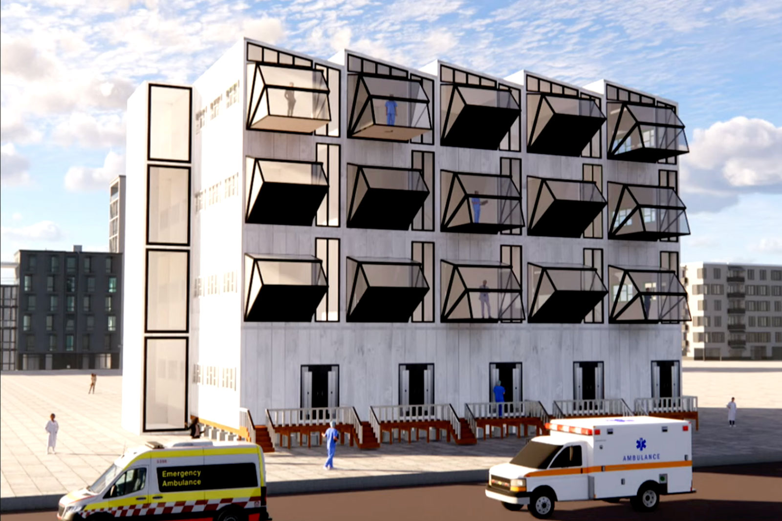 Rendering of a full Hosfitall hospital