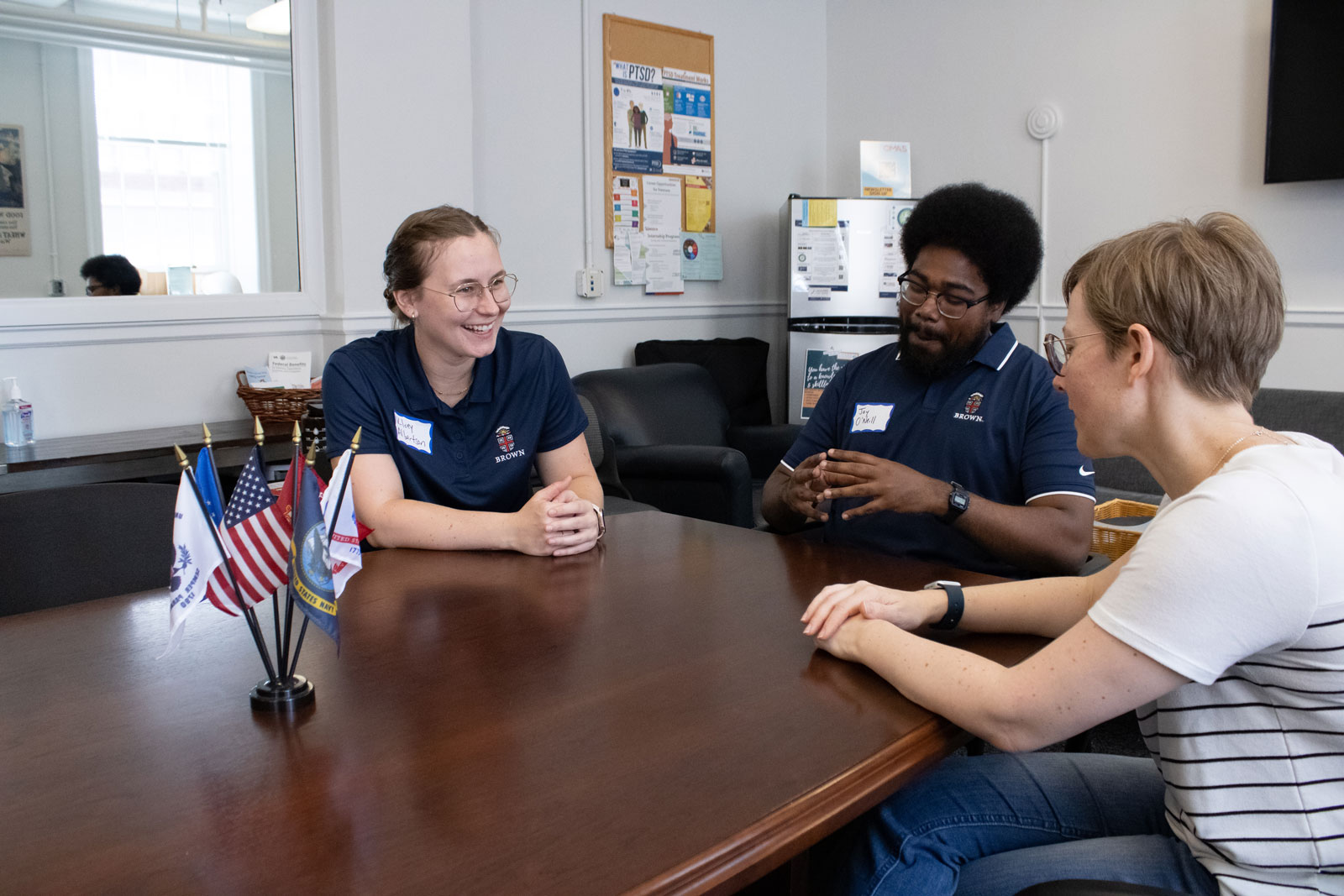 Students sit in OMAS