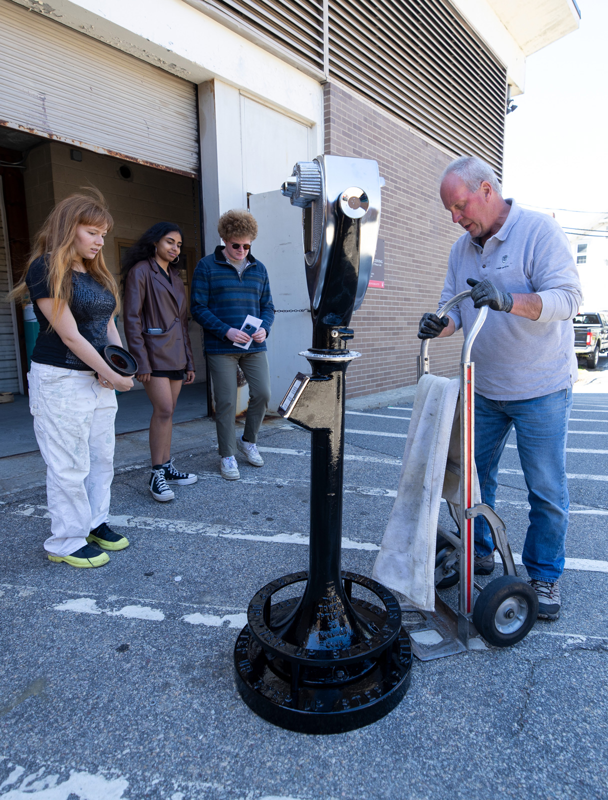 students look at tower viewer