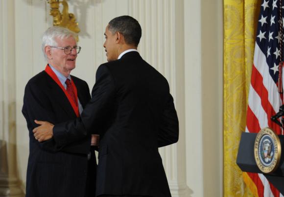 Gordon Wood with Barack Obama 
