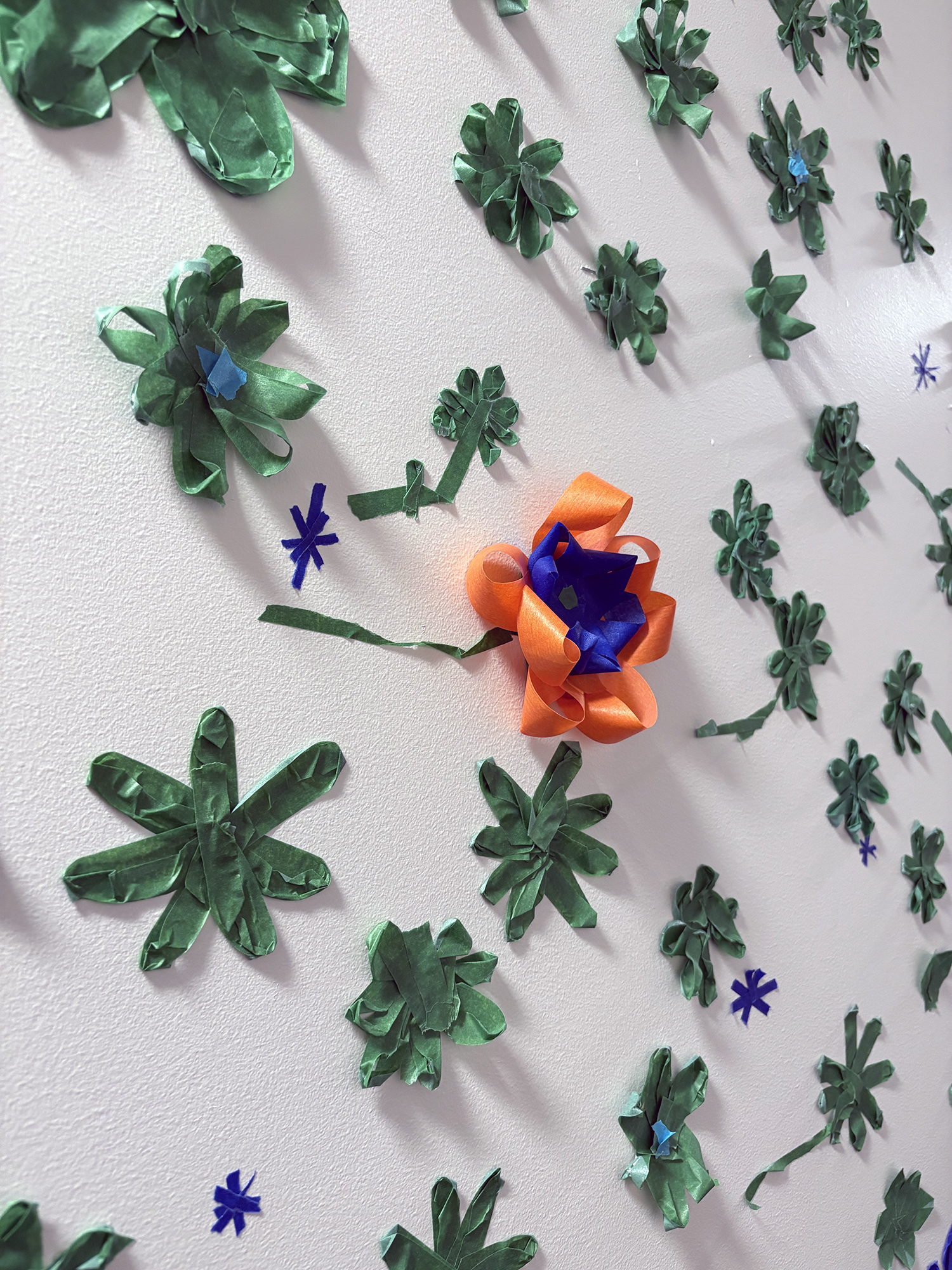 flowers and snowflakes made with tape