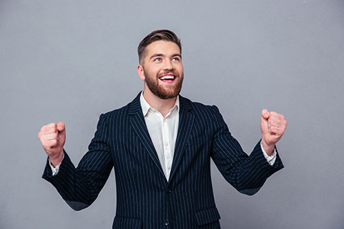 Man cheering