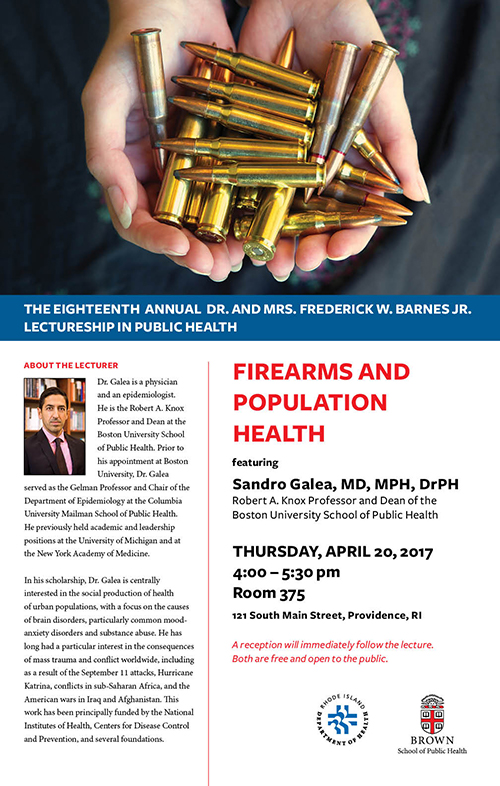 Firearms and Population Health lecture poster