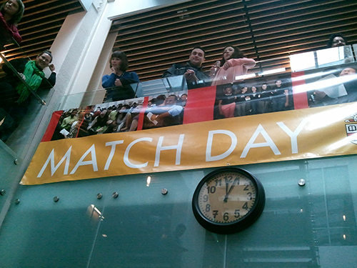 "Match Day" banner hanging in medical school building