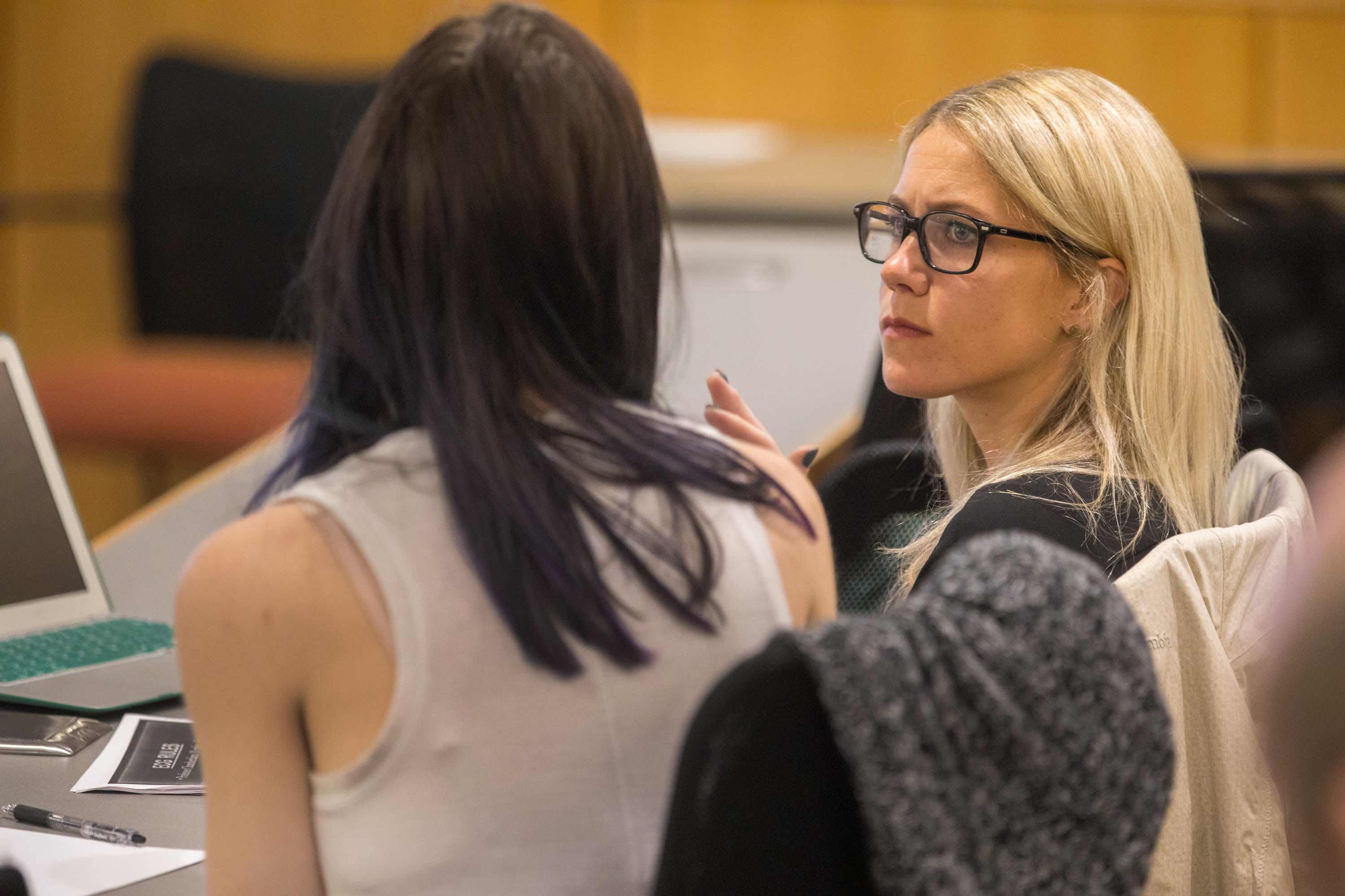 Alexa Kanbergs in class in 2017