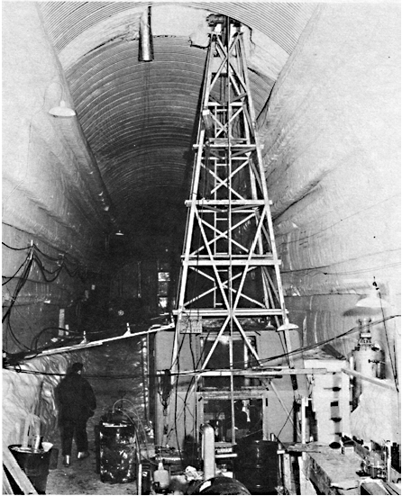 Thermal drill at Camp Century (black and white)