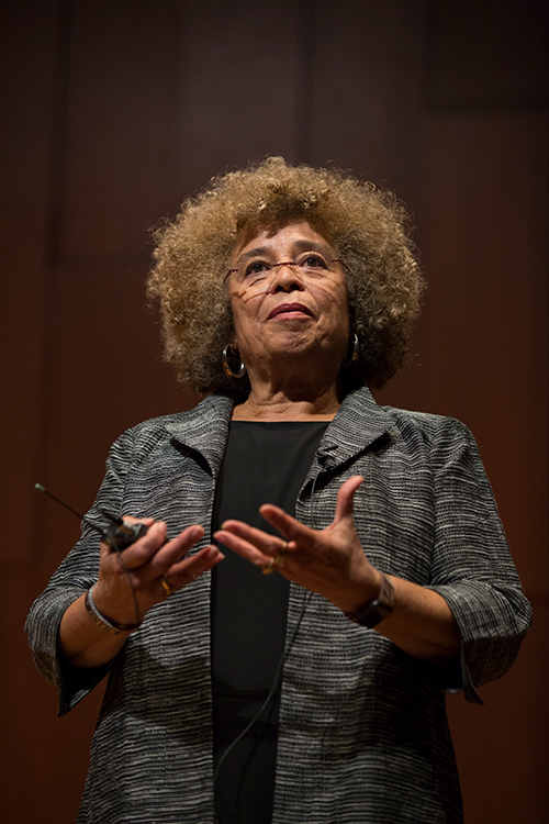 Angela Davis gesticulating