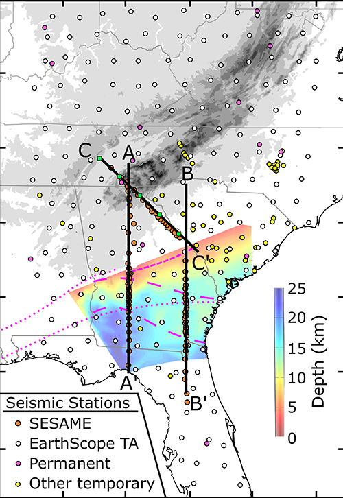 Map of seismic stations
