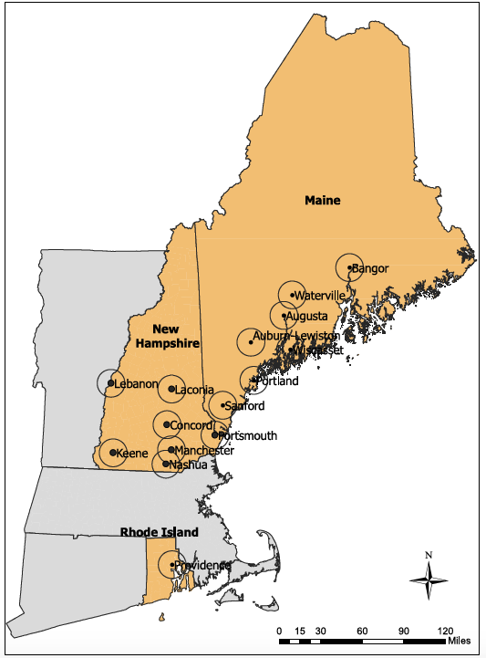 Map of New England