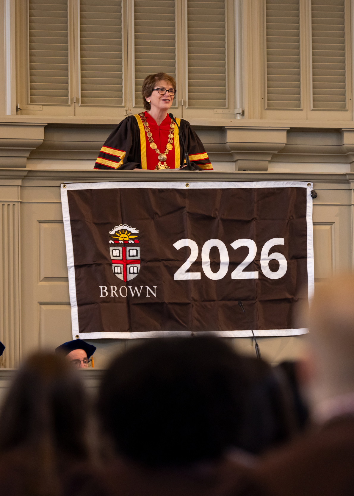 President Paxson speaks at the baccalaureate ceremony