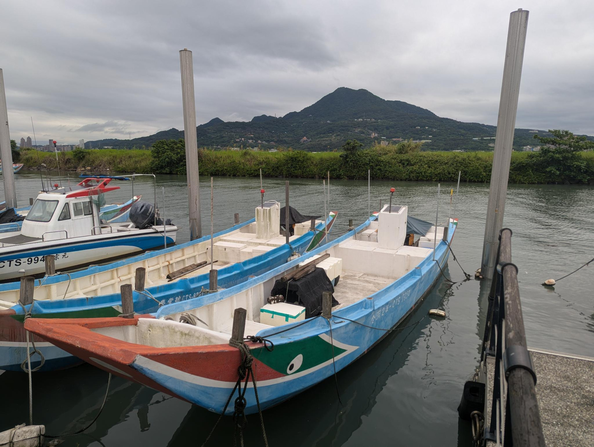 Fishing boats seen under Guanyin Mountain