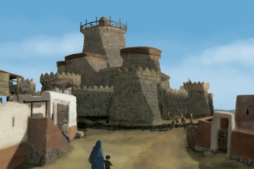 Illustration of the reconstruction of the site of S'Urachi