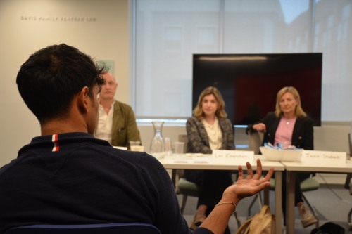 Student pitches during B-Lab event