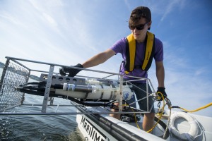 Brown student working off boat for summer internship