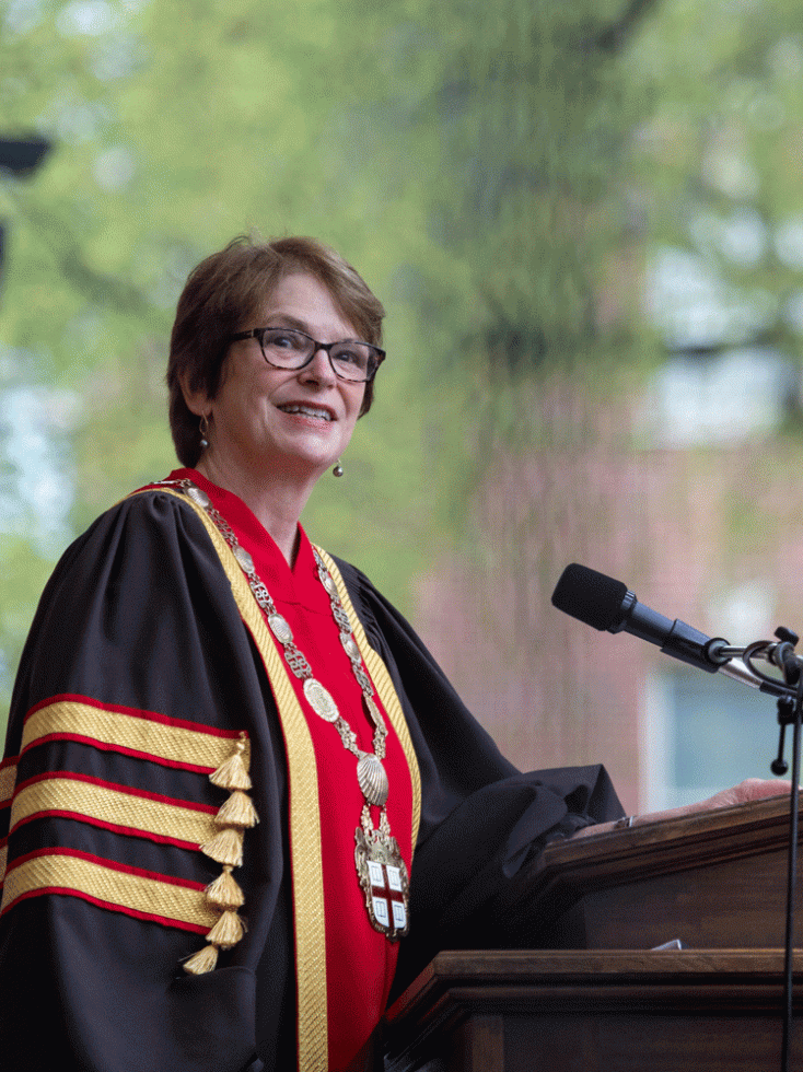 Christina Paxson in Brown Commencement regalia