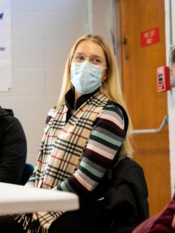 portrait of Alexandria Nylen wearing a facemask