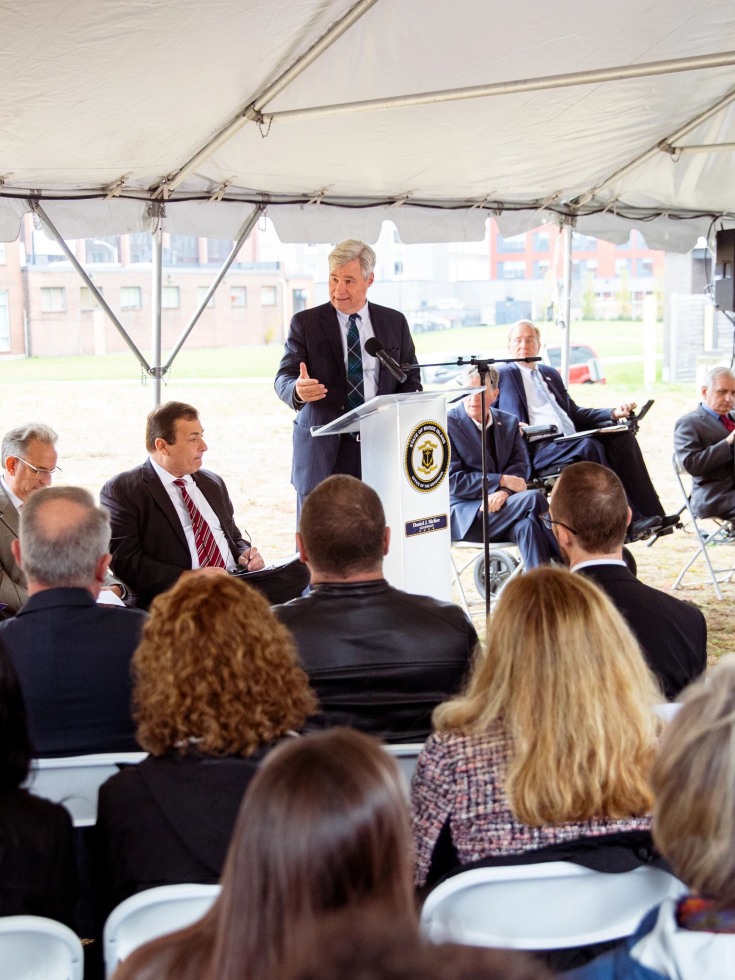 Sheldon Whitehouse addresses the audience