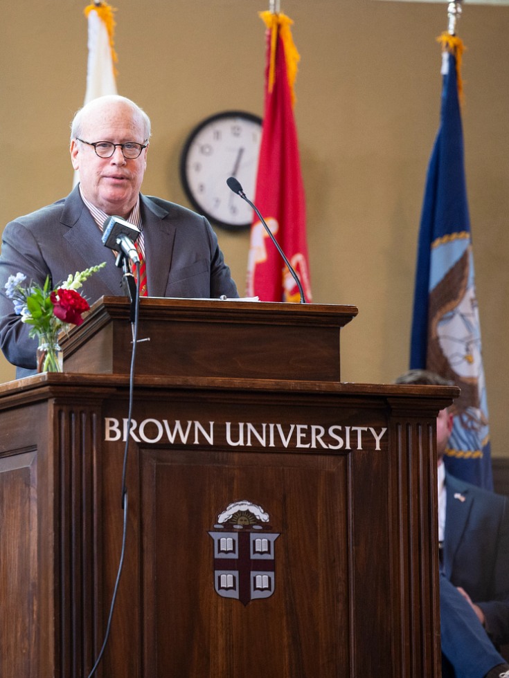 Benjamin cassidy delivers remarks at podium