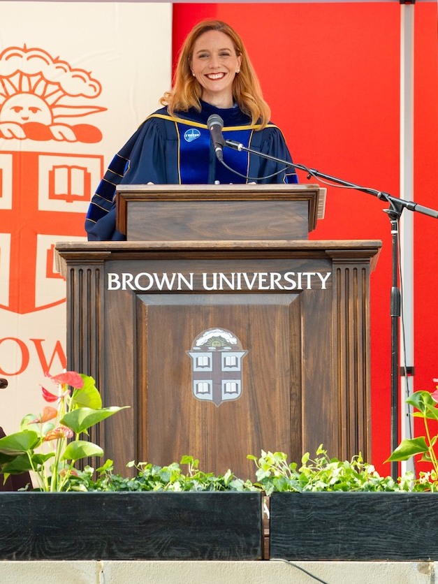 Kim Cobb speaking at a podium