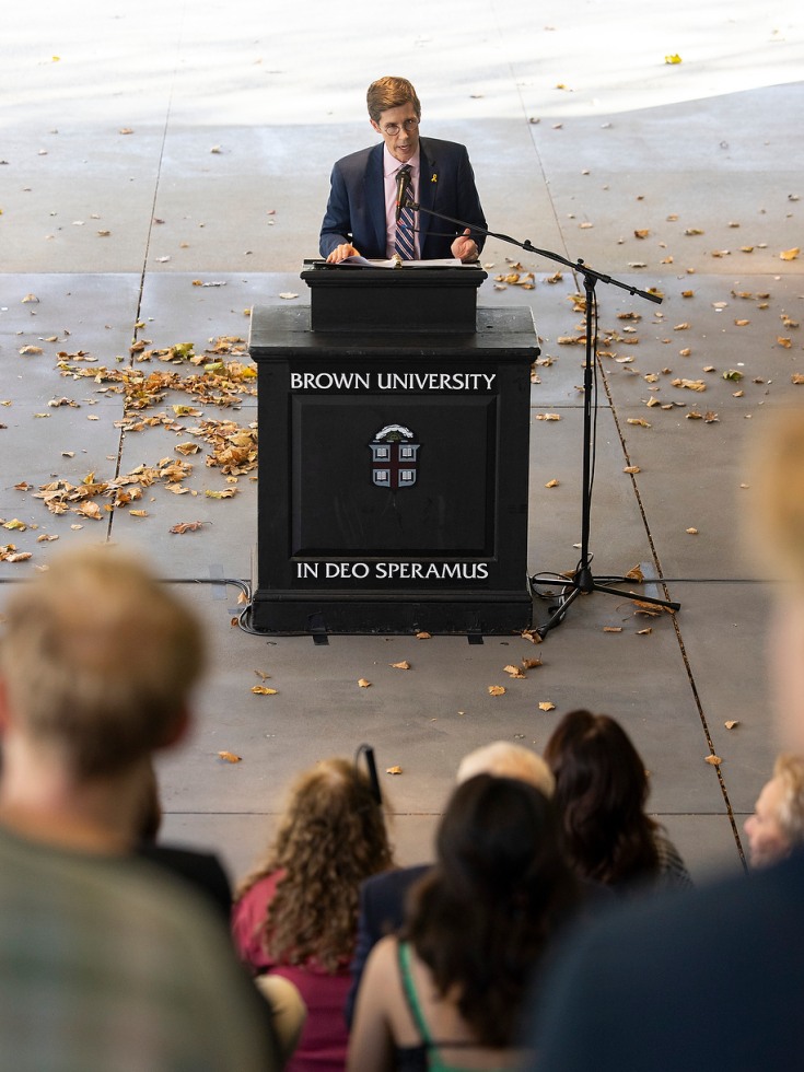 Brett Smiley delivers remarks at event