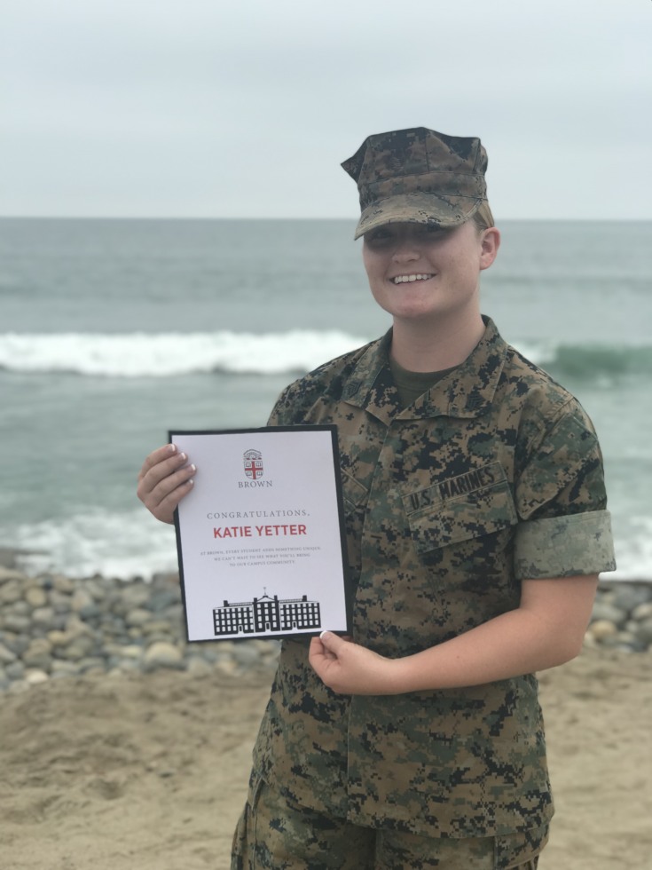 Katie Yetter, Brown Student and U.S. Marine Corps Veteran