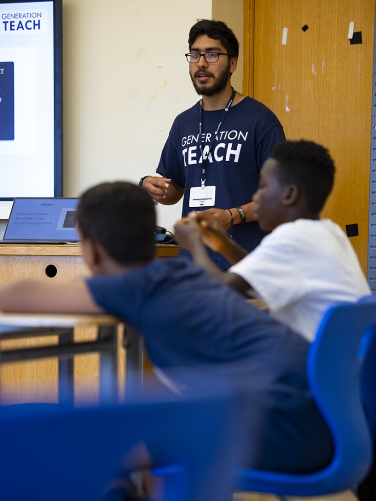 Angel teaching students