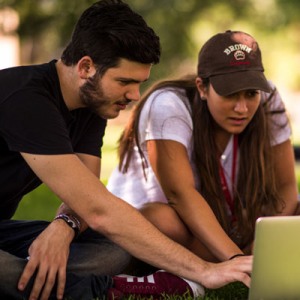 Students working on laptop