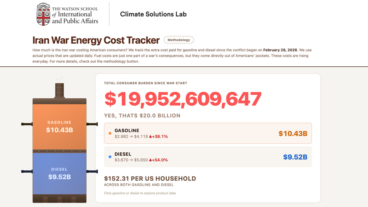 Brown researchers launch energy tracker to measure increased fuel costs tied to war in Iran