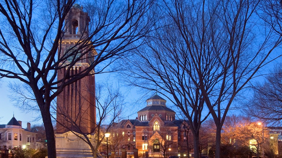 Robinson Hall exterior at night