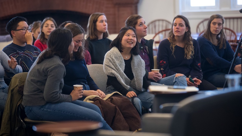 Students at Cogut event