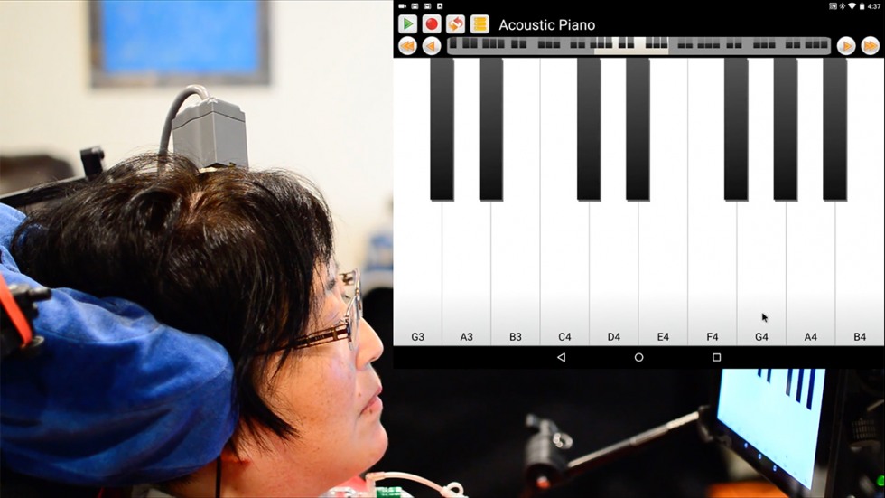 BrainGate participant and virtual piano