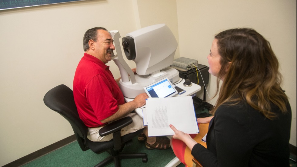 Mark Wolff getting retinal scans