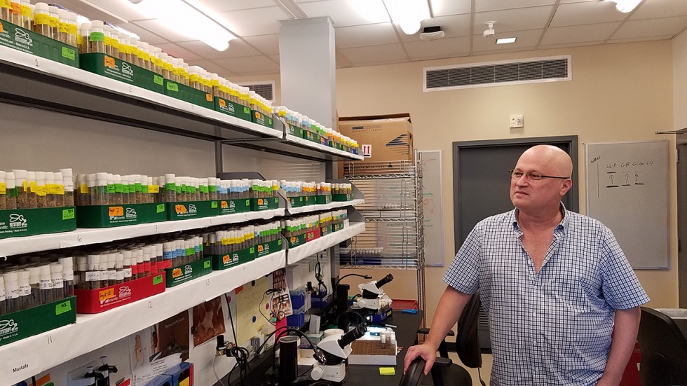 Gilad Barnea in his lab